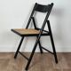 Chaises pliantes en bois et rotin