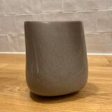 Wavy gray ceramic vase