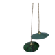Old suspension pair in green and white enamelled sheet metal.