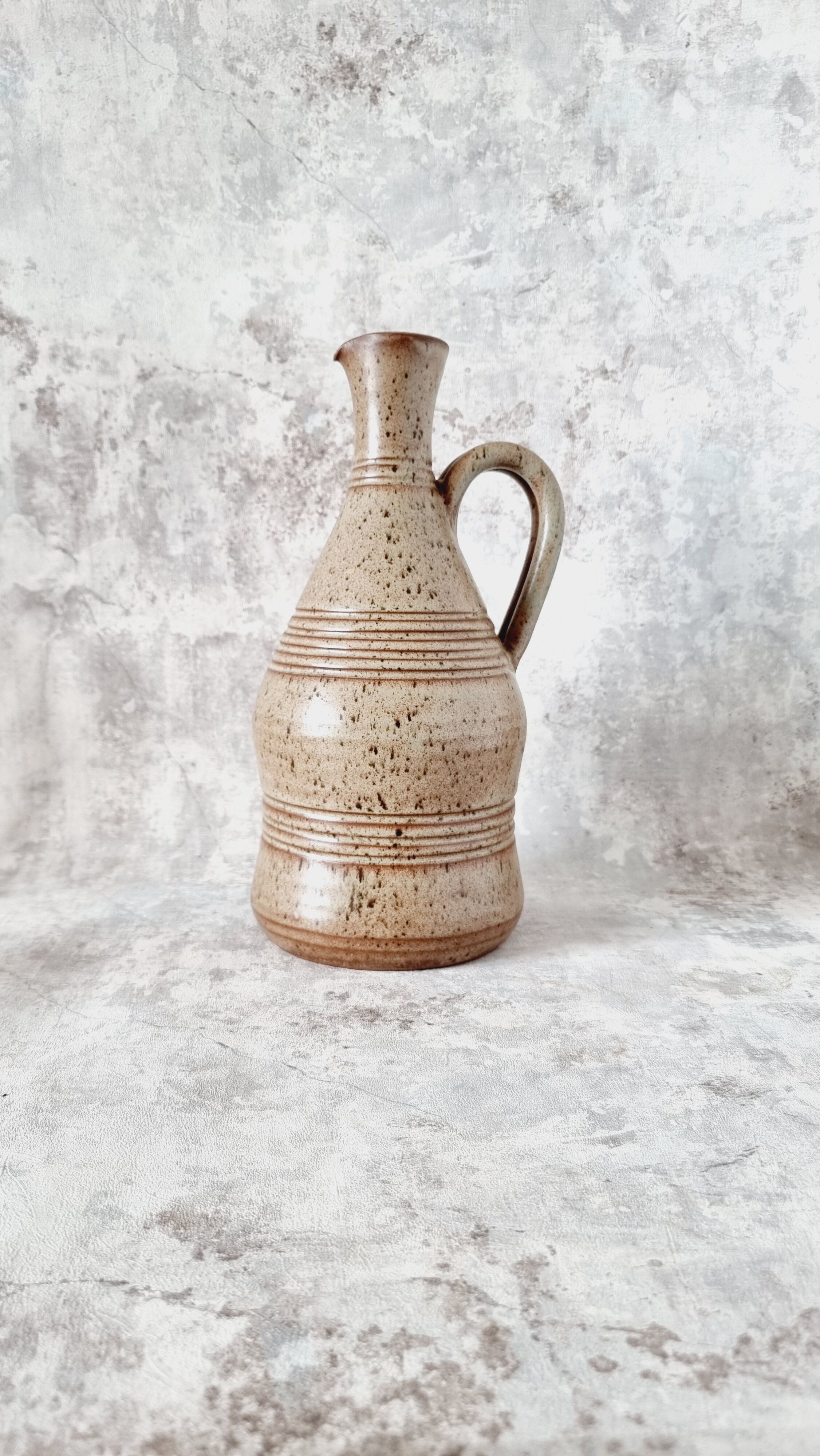 Ceramic pitcher French design and handmade Vallauris 60s