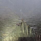 Art decò round black coffee table