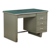 1960s vintage writing desk in enamelled metal and faux leather.