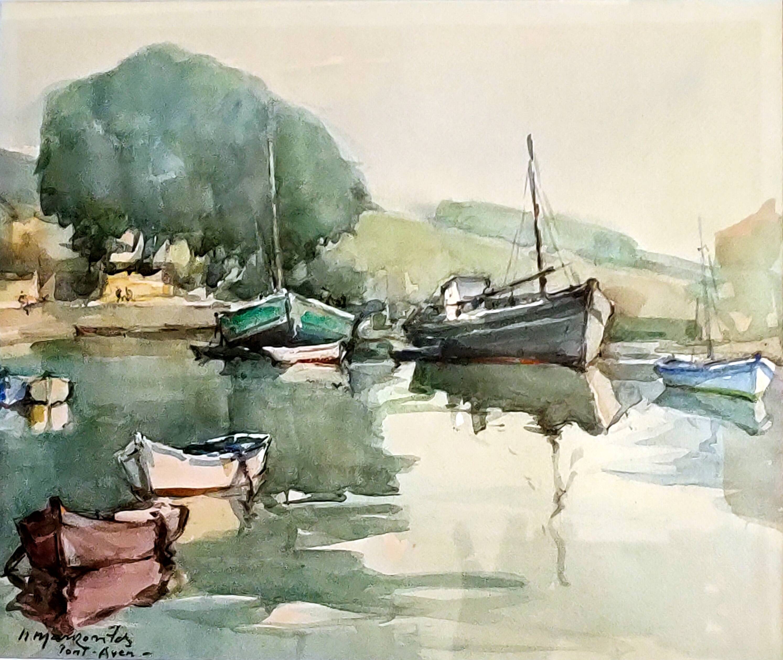 Tableau signé H. MARMONTES – Aquarelle - PONT-AVEN