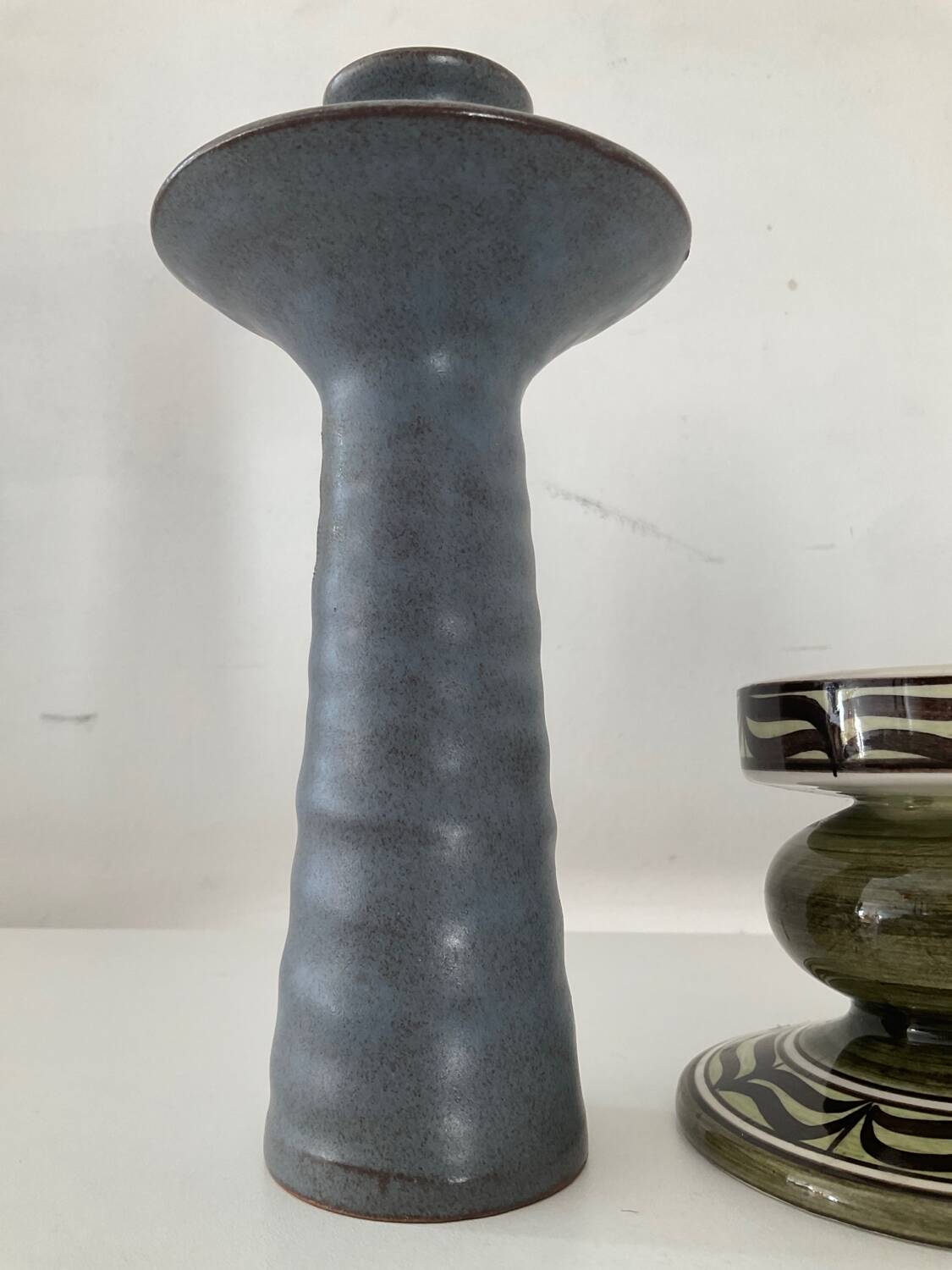 Trio of vintage ceramic candlesticks from the 70s