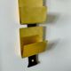 Valenti brass & leather wall-mounted magazine rack, Spain, 1970s