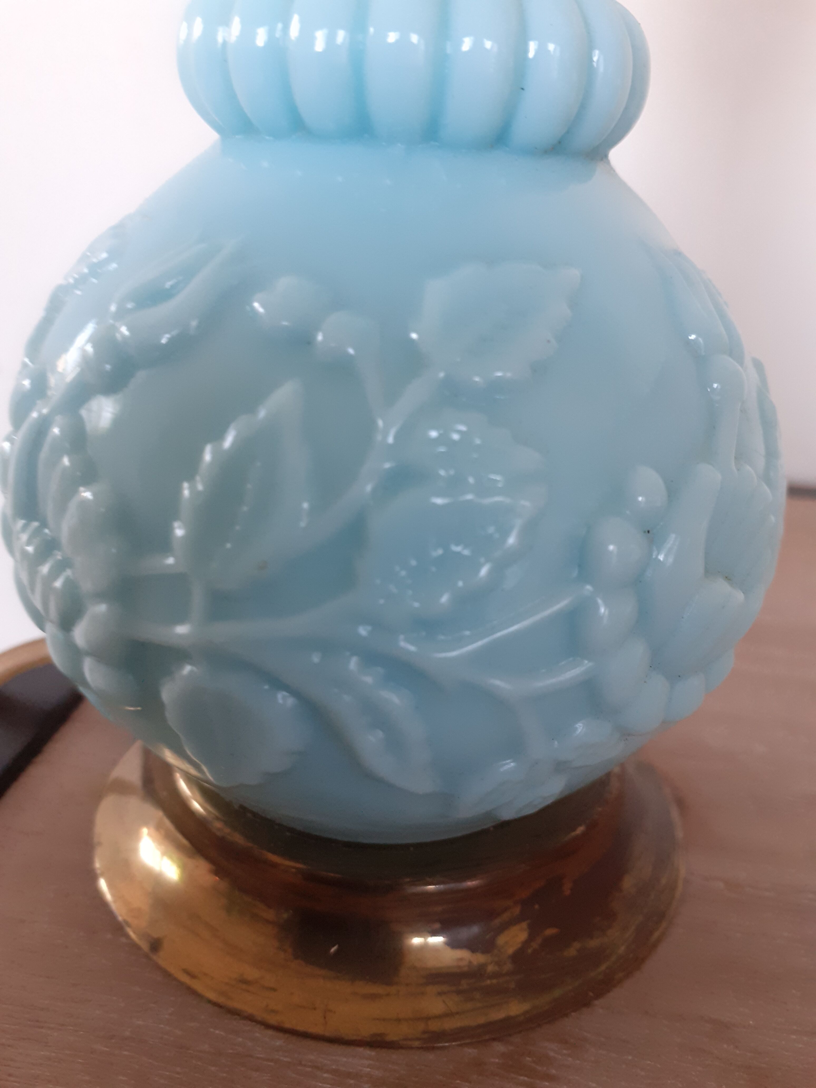 Sky blue opaline lamp foot