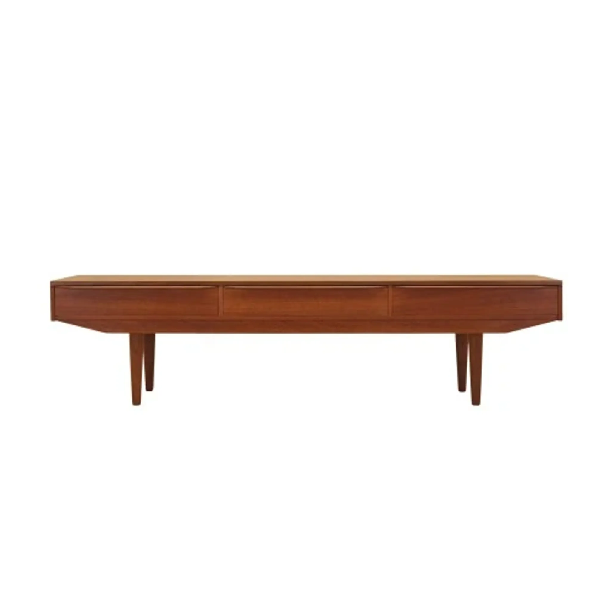 Danish teak veneer lowboard with three drawers, 1960s