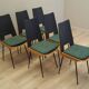 Set of six chairs, Italian design, 1950s, designer: Carlo Ratti, manufactur