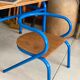Blue desk and school chair set  design Jacques Hitier