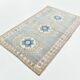 4x7 Vintage Oushak Area Rug, Beige & Grey Turkish Pattern Rug, 128x206 Cm