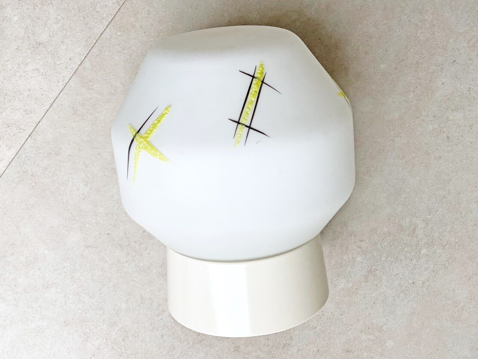 Mid Century milk glass flush mount ceiling lamp