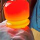Lampe vintage des années 70 en opaline orange