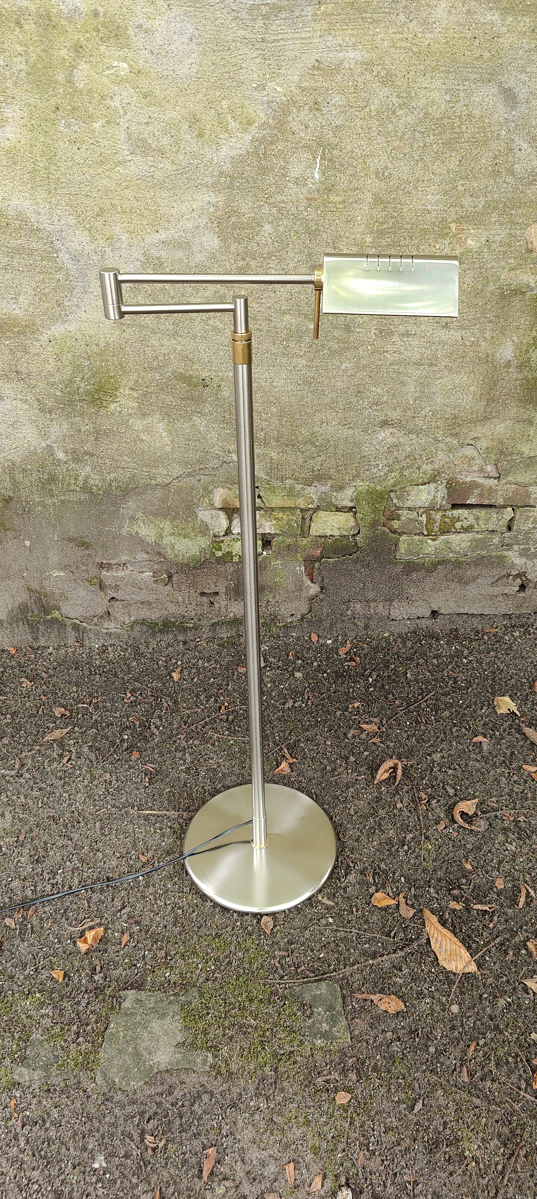 Adjustable bicolour floorlamp by Holtkoetter, 80s