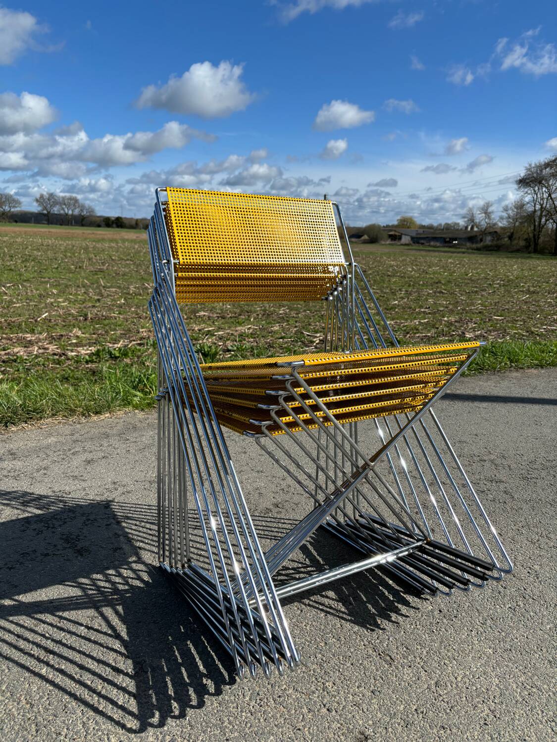 Set Of 6 Vintage Nuova X-line Design Chairs By Niels Jorgen Haugesen