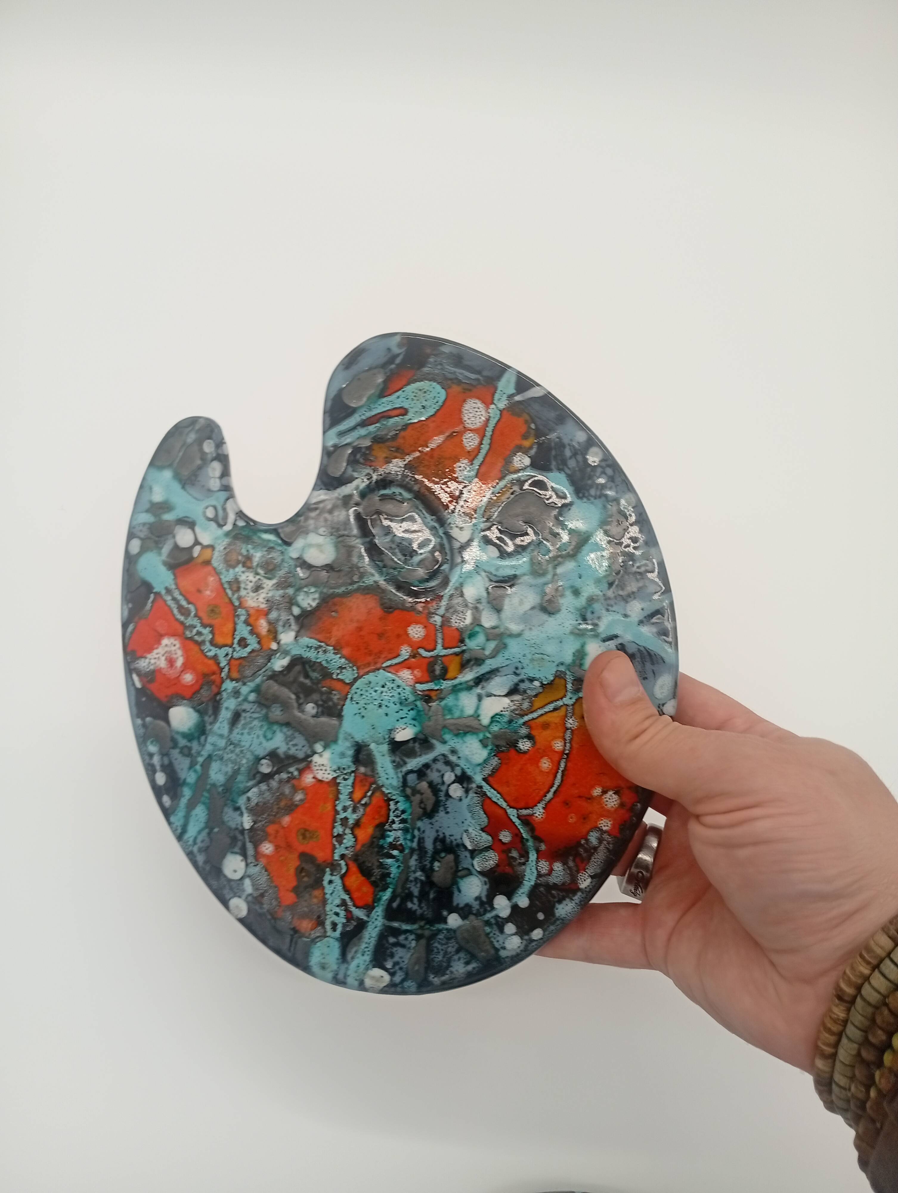 Bottle Coaster Painter's Palette Multicoloured Ceramic Pop