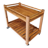 Old vintage pine serving trolley