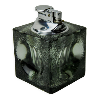 Briquet glaçon noir par Antonio Imperatore, verre de murano, italie, 1970