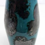 Vintage ceramic vase with enamel and glaze