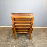 Lounge chair by Grete Jalk for Glostrup, teak and leather, 1960s