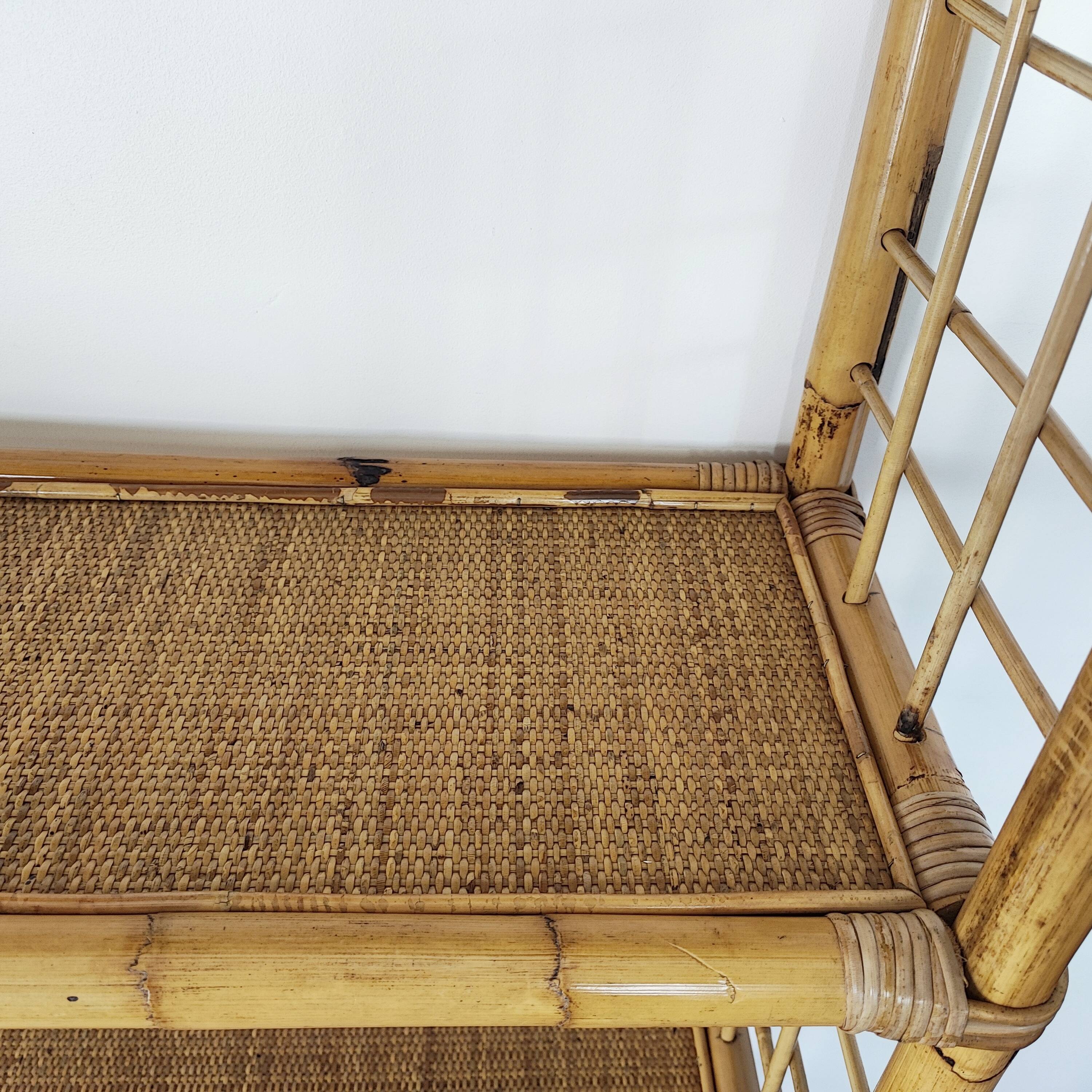 Rattan bookcase shelf
