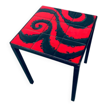 Ceramic Top Side Table, Belgium, 1960s