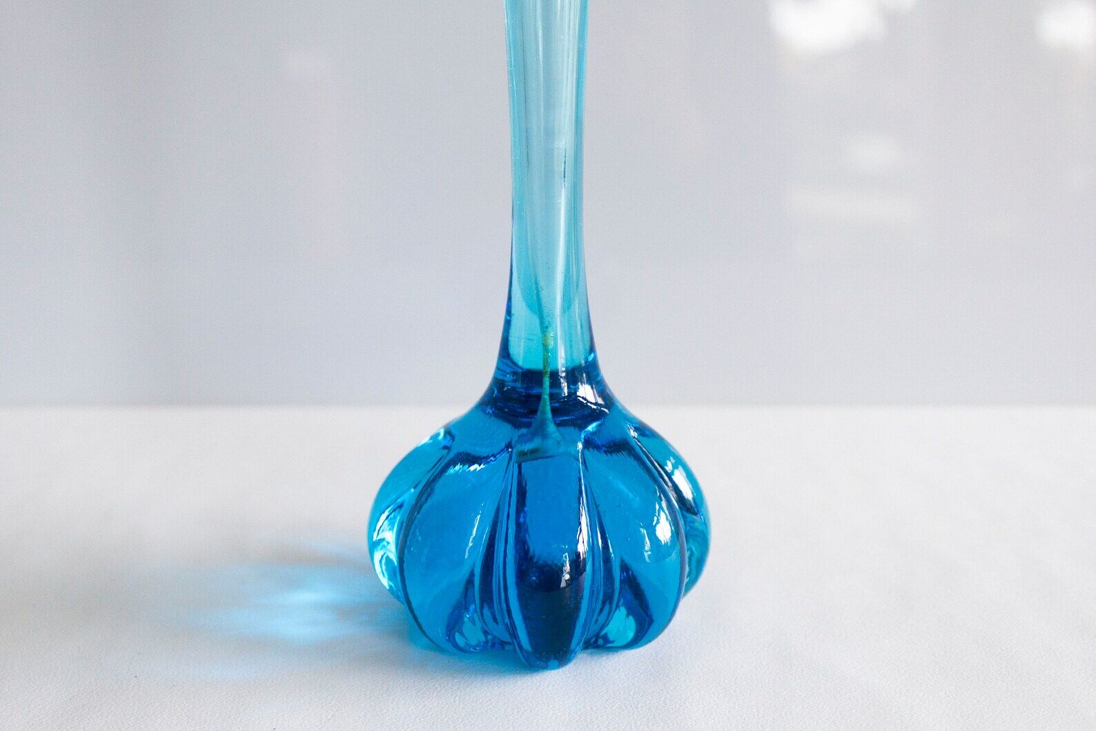 Vintage bright blue glass vase