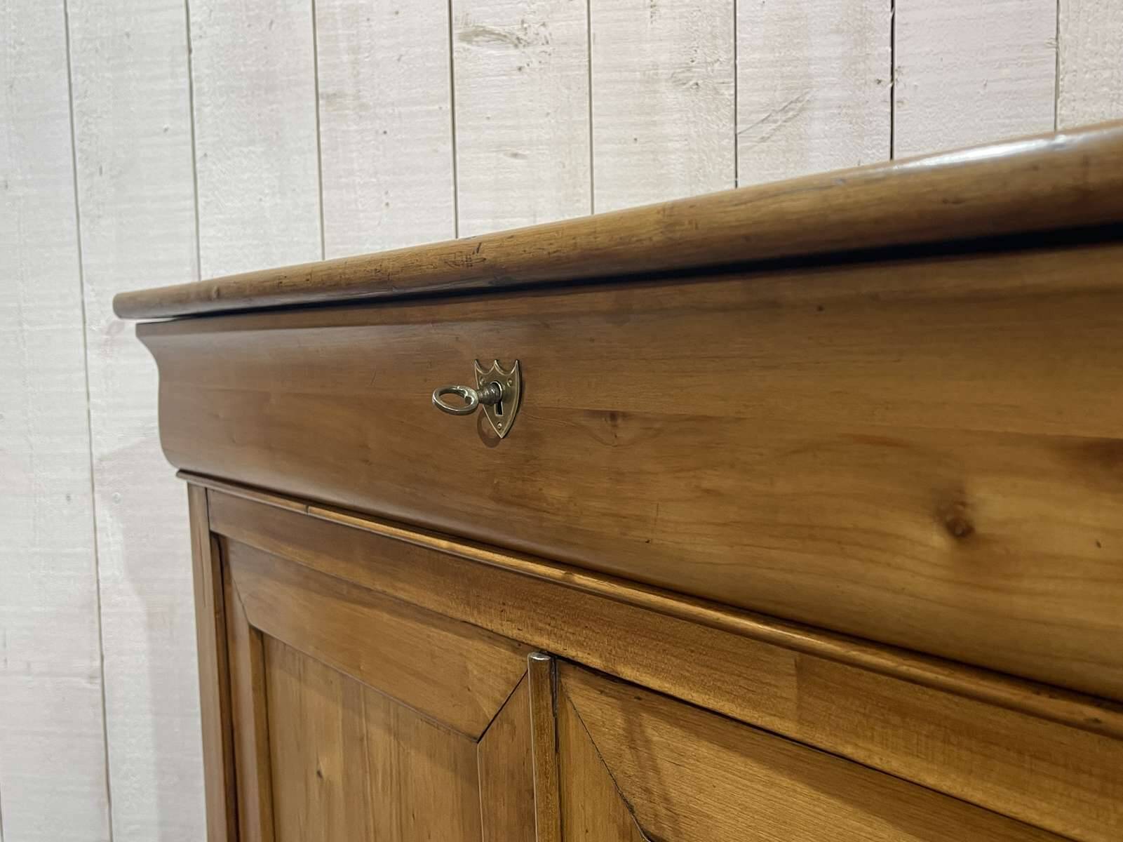 Small Louis Philippe 19th century cherry wood wardrobe with a drawer at the top