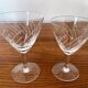2 engraved glass wine glasses 9 cl and 6 cl