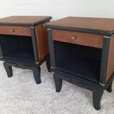 Art Deco walnut bedside tables.