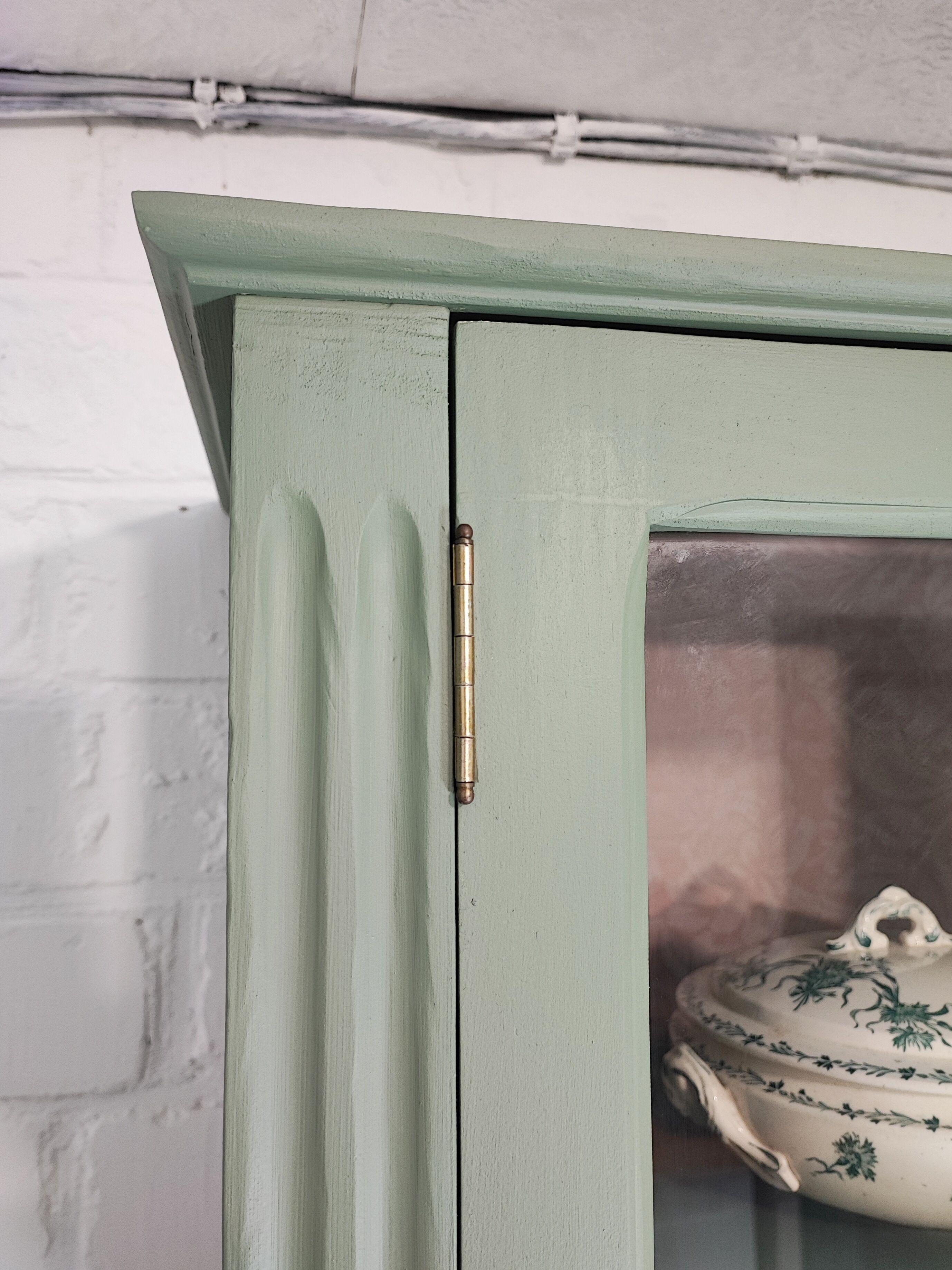 English green glazed sideboard