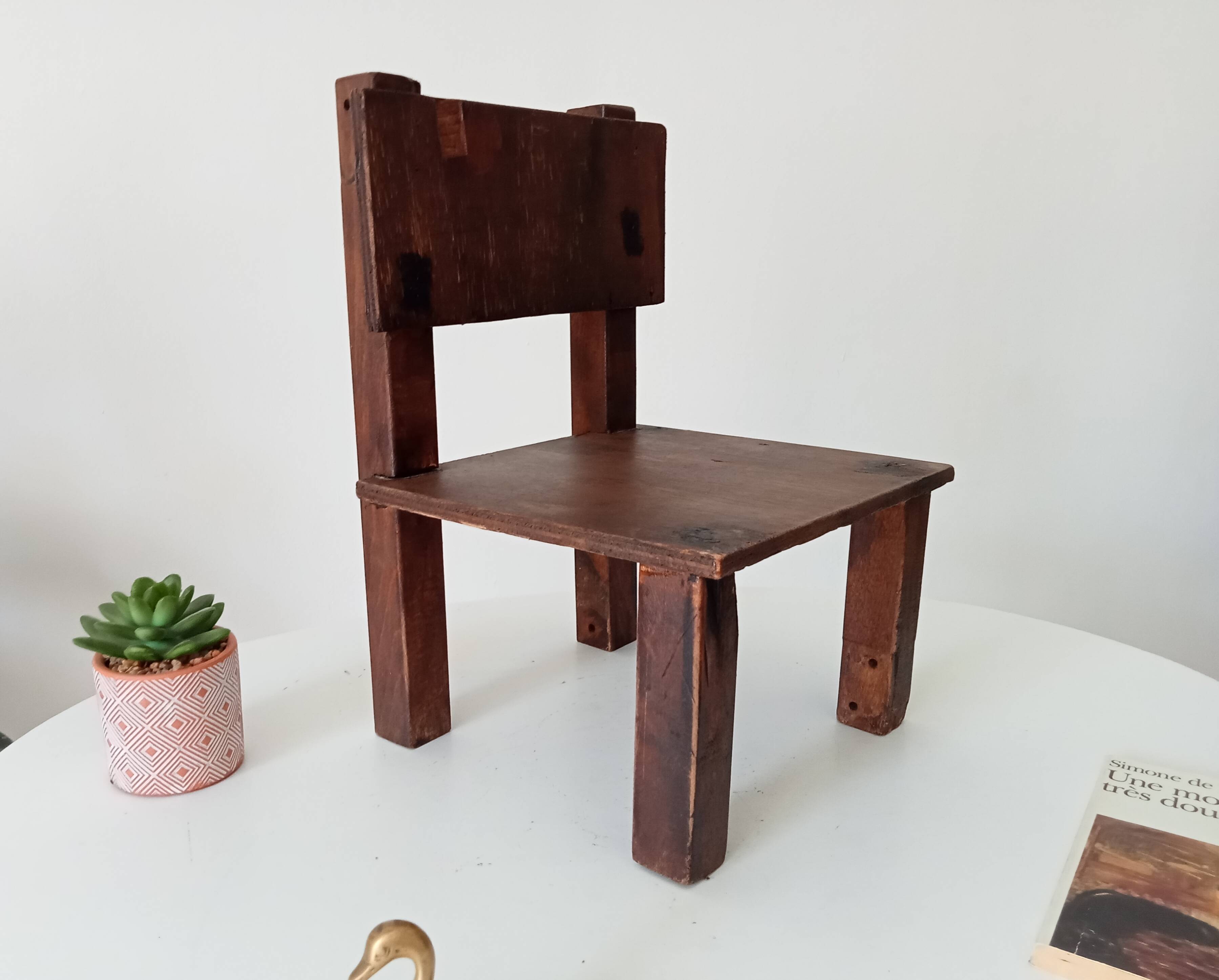 Antique children's chair, folk art, early 20th century