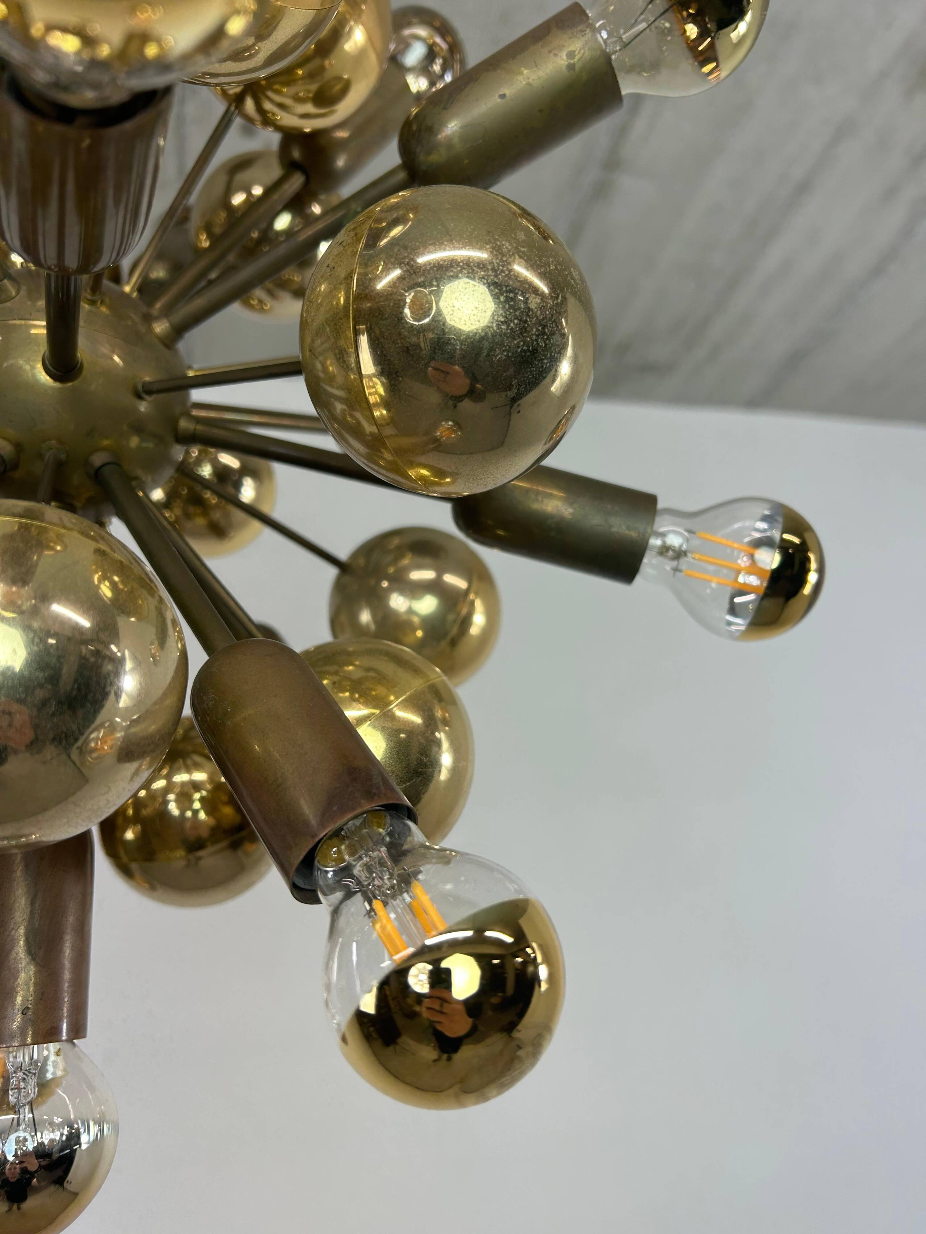 Atomic Suspension in Brass German Mid-Century by Dorothee Becker