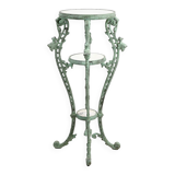 Patinated cast iron harness with marble tops