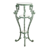 Patinated cast iron harness with marble tops