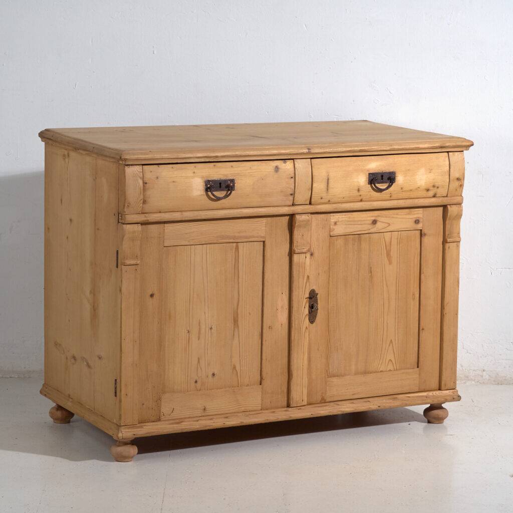 Antique pine buffet – European rustic furniture with drawers – circa 1900