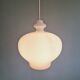 Scandinavian pendant light in white opaline, HA Jakobsson, 1960