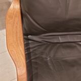 Swivel armchair with footrest, Berg Forniture, Denmark, 1970s