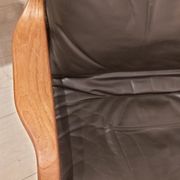 Swivel armchair with footrest, Berg Forniture, Denmark, 1970s