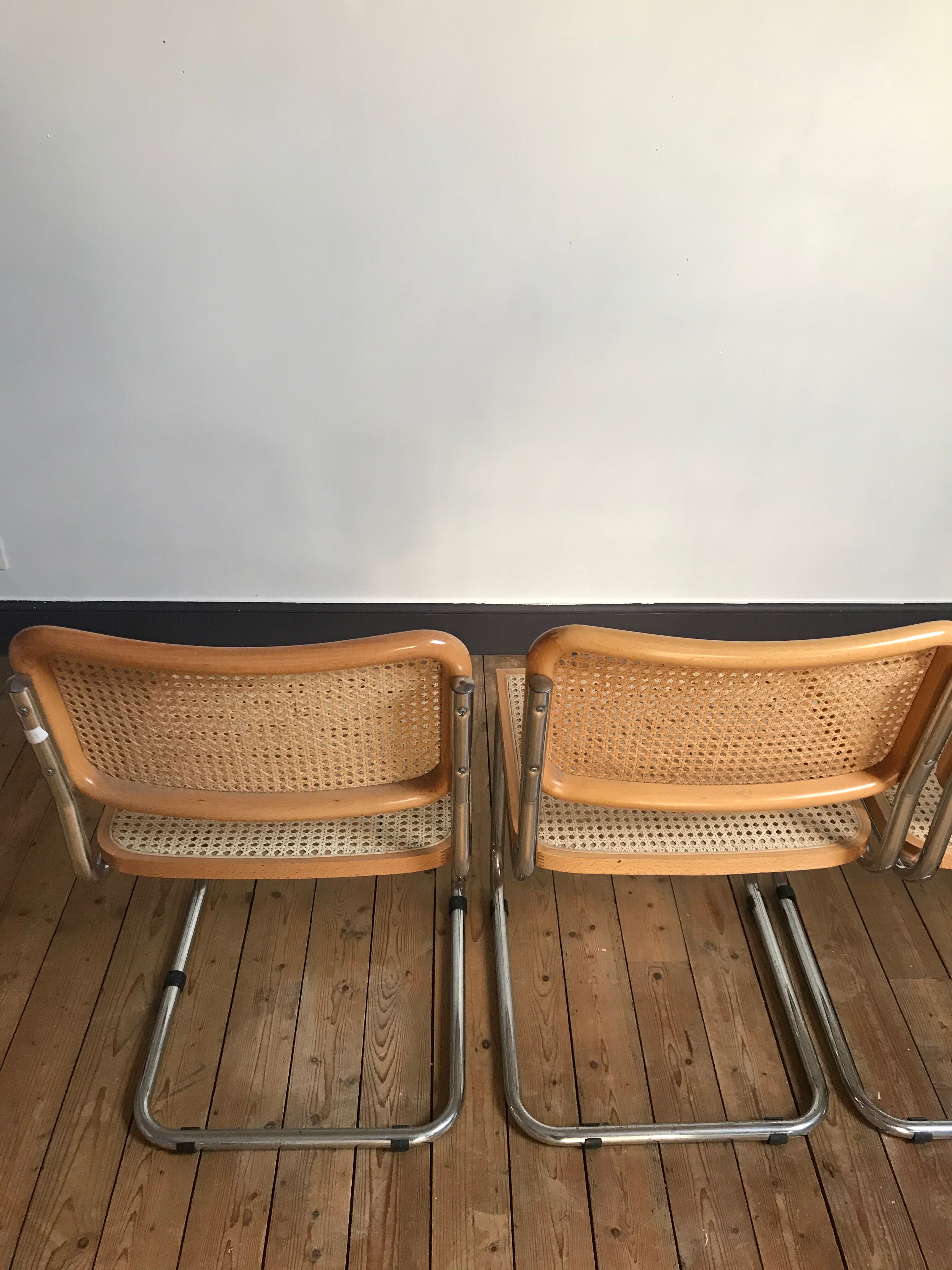4 chairs cesca b32 by Marcel Breuer
