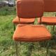 LOT of 8 chairs in orange fabric '70s very comfortable