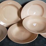 Six assiettes faïence pastel de digoin et sarreguemines anciennes