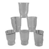 Set of 6 water glasses engraved 50s