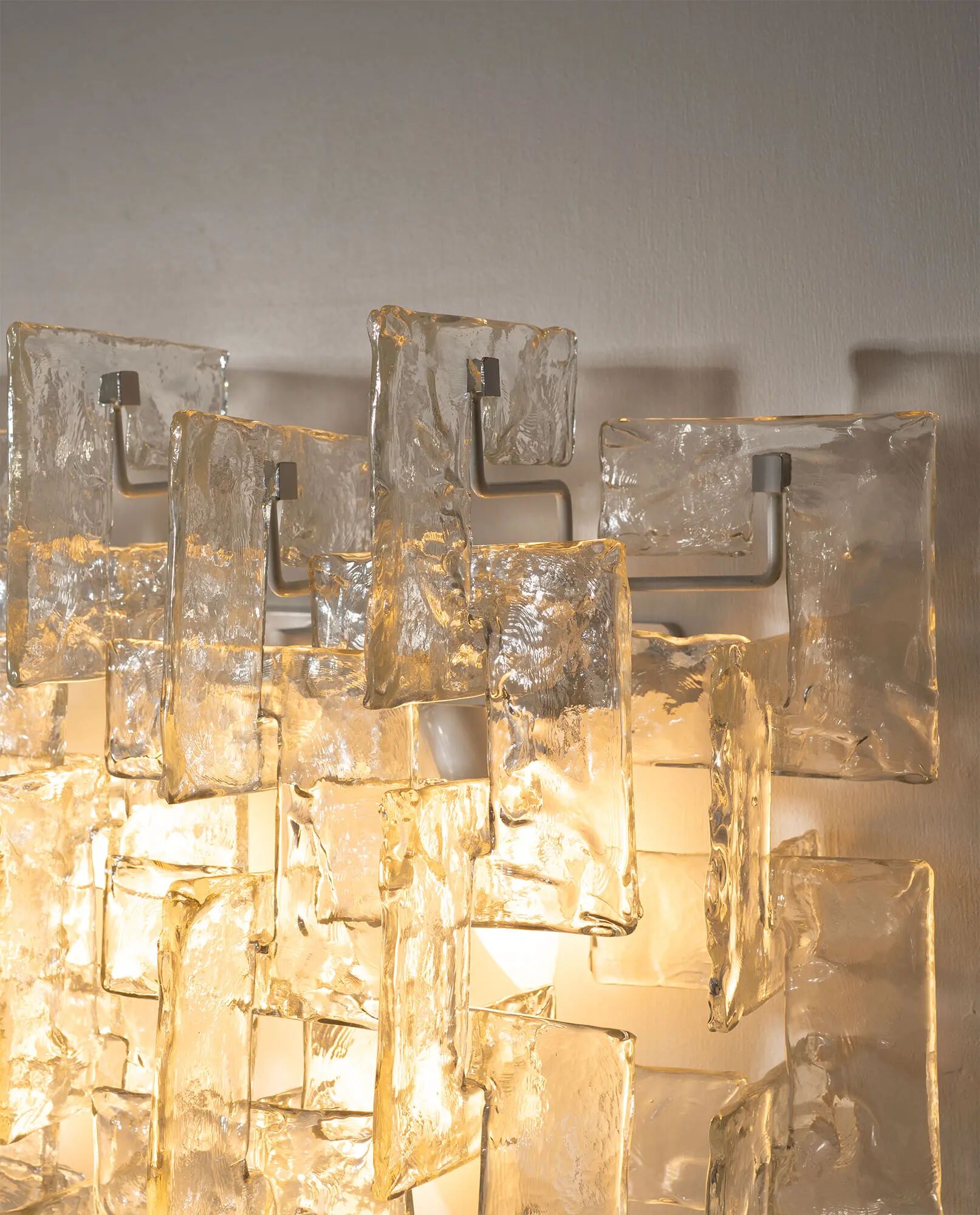Carlo Nason, sculptural lace glass wall lamp, 1970s