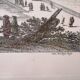 Gravure ancienne architecture et jardin