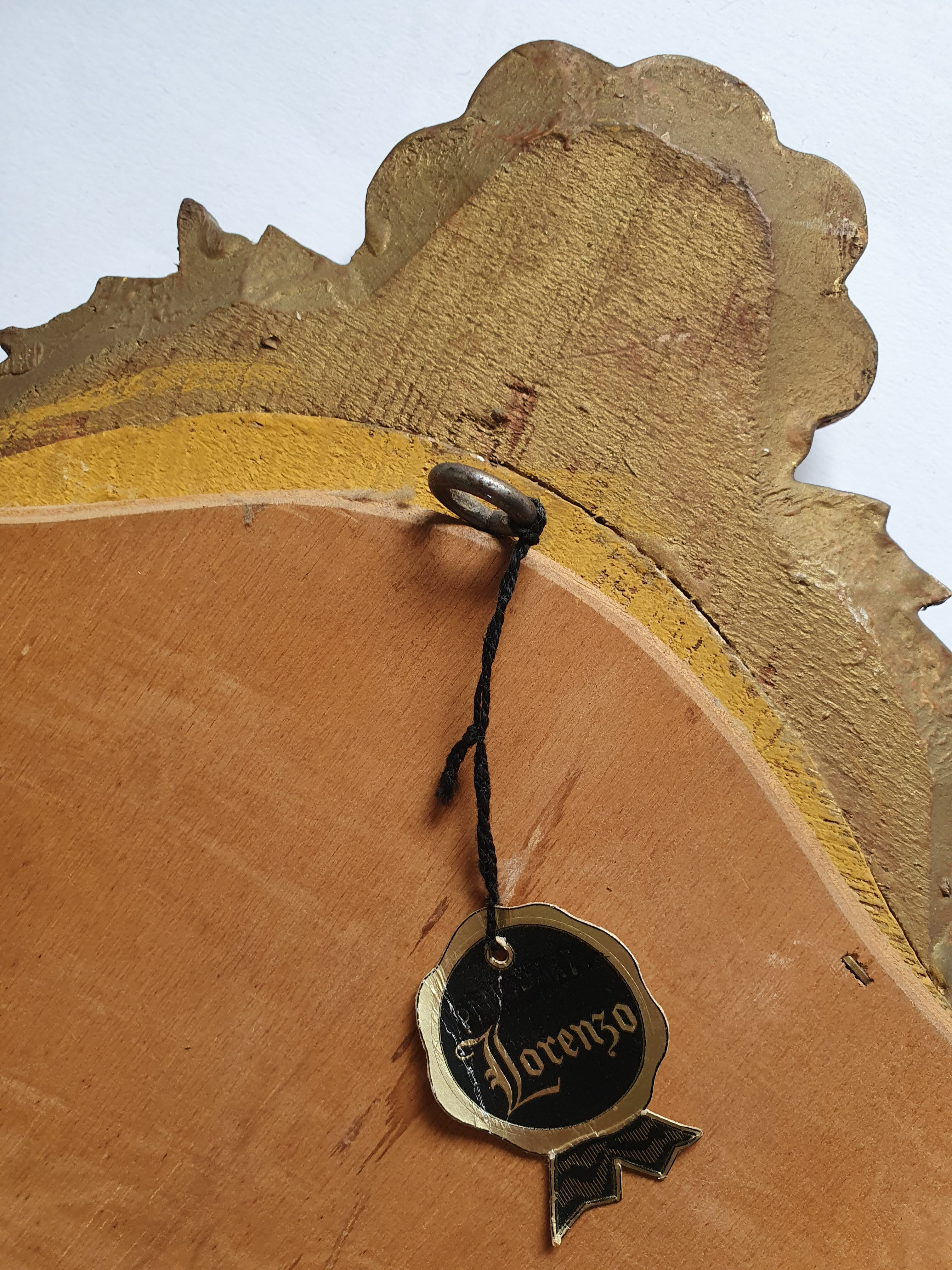 Gilded wooden mirror 70 cm