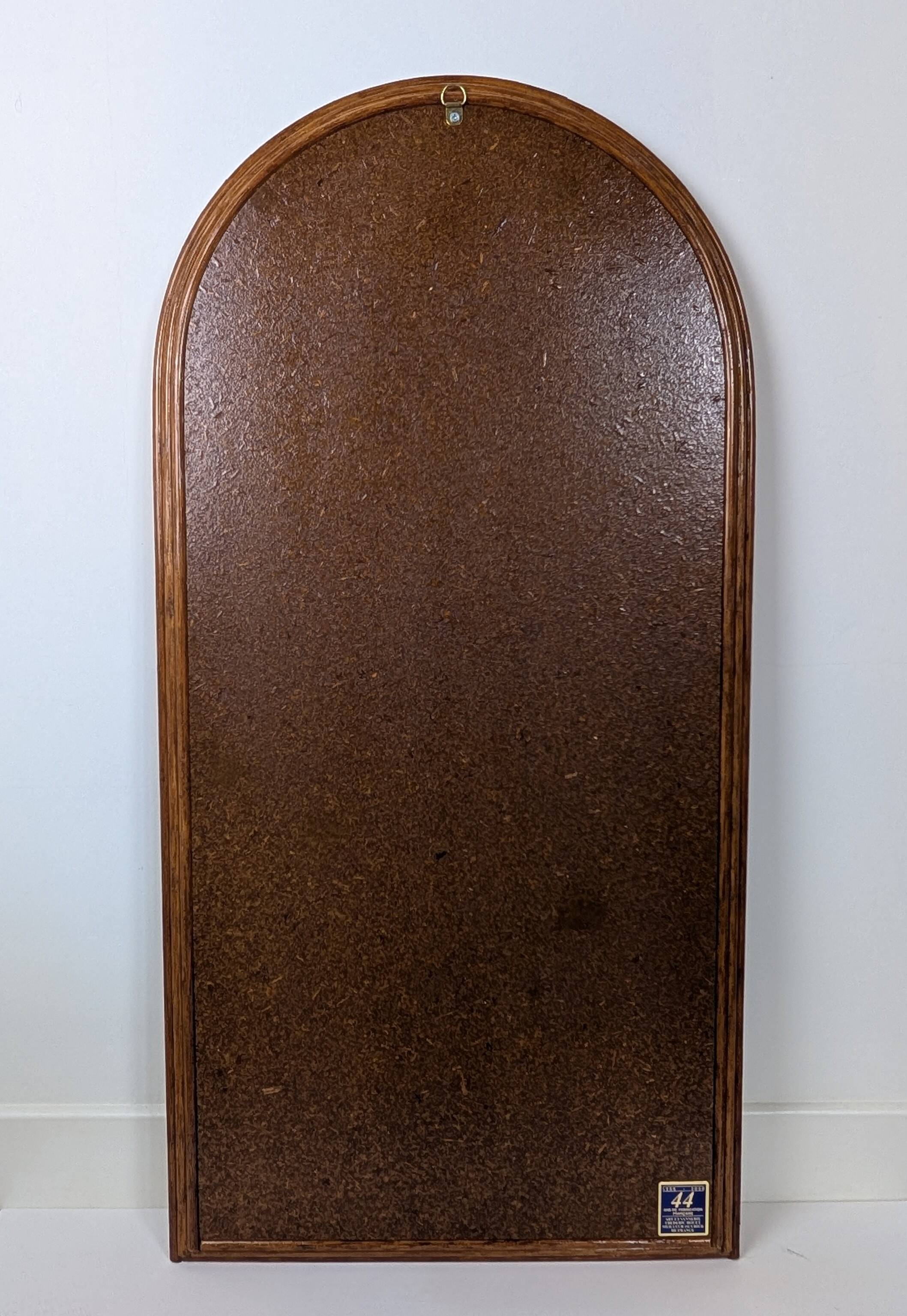 Wood and rattan mirror