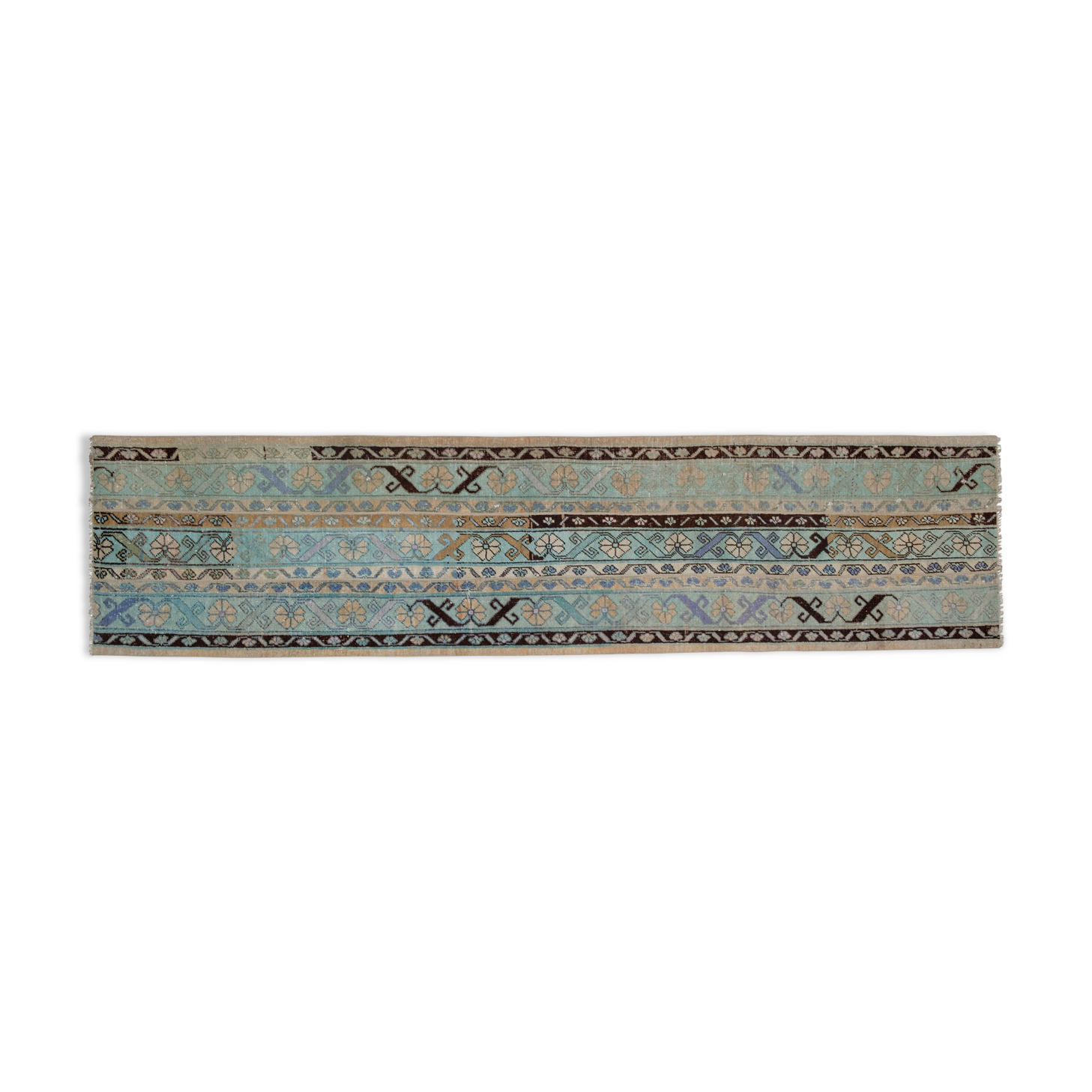 Small Distressed Turkish Runner Rug 79 x 330 cm