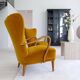Modern Scandinavian Art Deco lounge chairs in velvet from the 1940s.