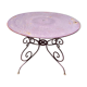 Table de jardin en fer forgé  mauve