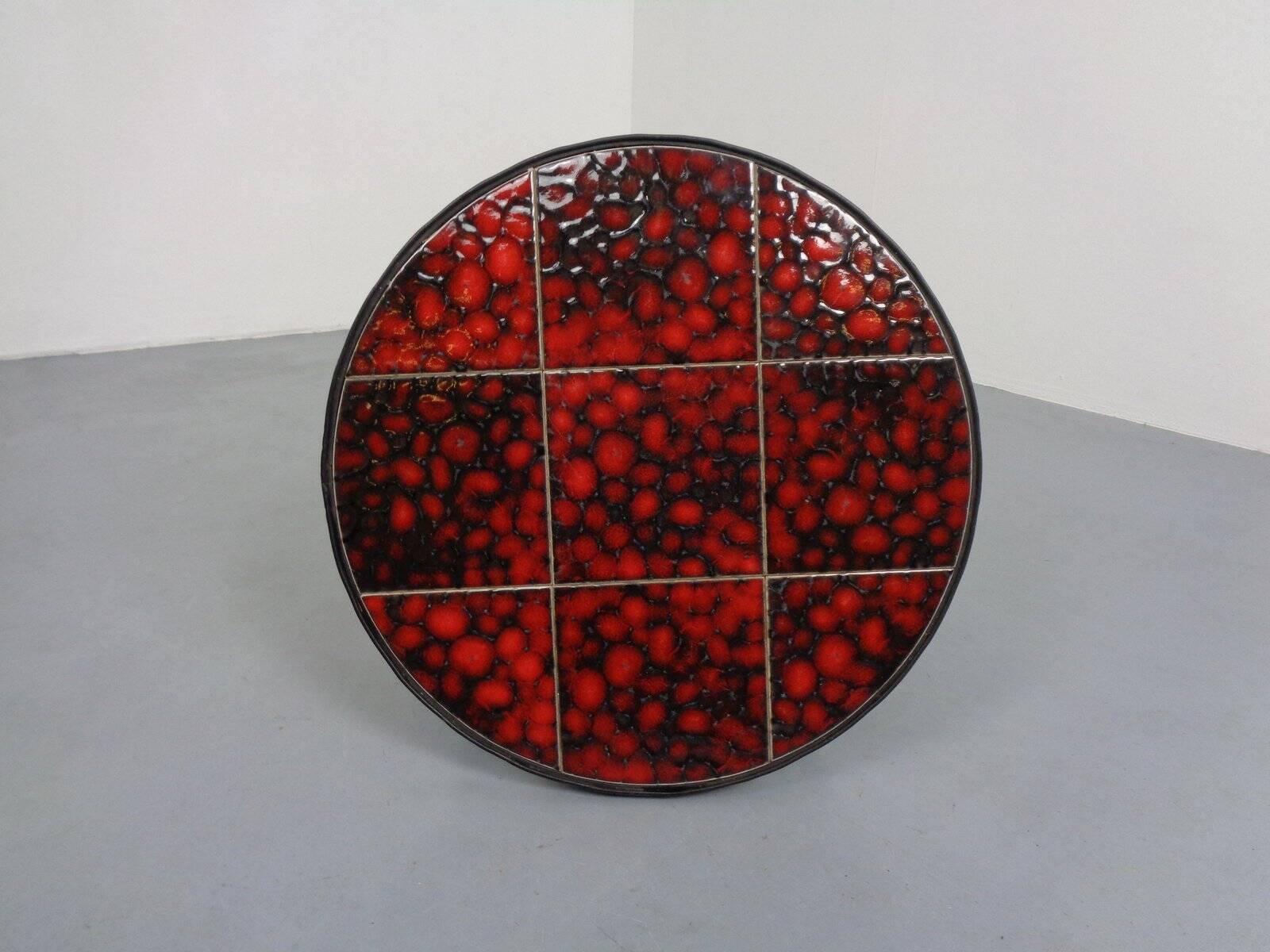 German Brutalist Side Table in Ceramic and Cast Iron, 1960s